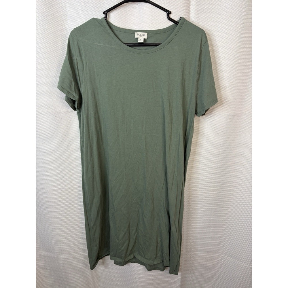 J.Crew Women's Dress Size L Green Short Sleeve Midi T-shirt Dress Casual Summer